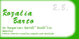 rozalia barto business card